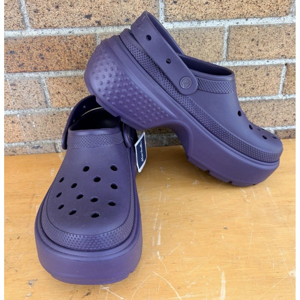 New CROCS Stomp Clogs shoes Sandals Dark Iris Purple MENS 12